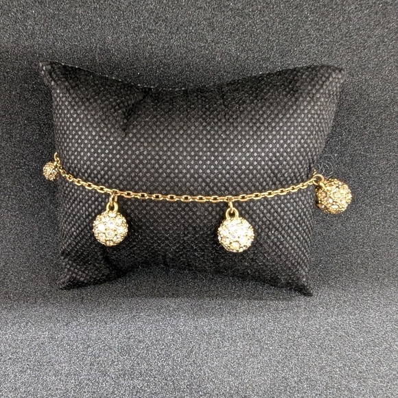 Swarovski Gold Charms Art Deco Globe Bracelet - Picture 5 of 5